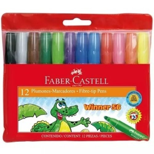 Marcador Faber Castell Winner Grueso - 12 Colores