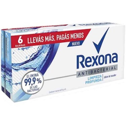 Jabón de Tocador Rexona Antibacterial - Pack 6 x 84gr