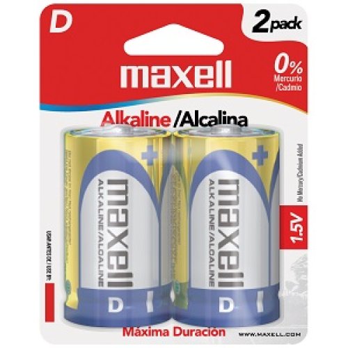 Pila Alcalina Maxell D - Blister 2 unidades