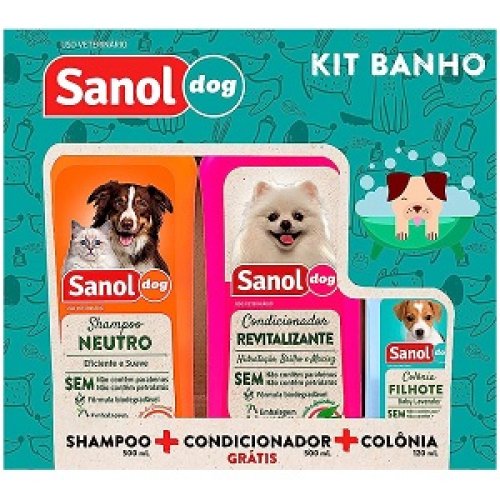 Kit Sanol Dog - Colonia + Shampoo+ Acondicionador Gratis