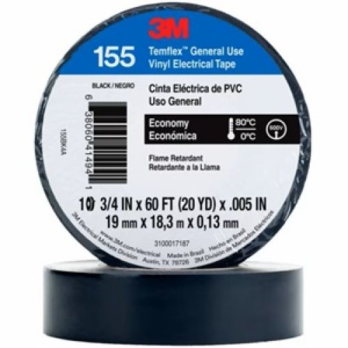Cinta Eléctrica 3M Temflex 155 Negra 19mm x 18m