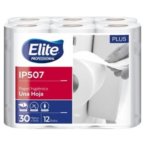 Papel Higiénico Elite Rollito 1 Hoja Plus 30m - 48 rollos