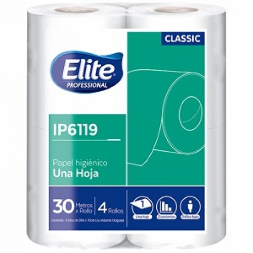 Papel Higiénico Elite Rollito 1 Hoja Classic 30m - 48 rollos