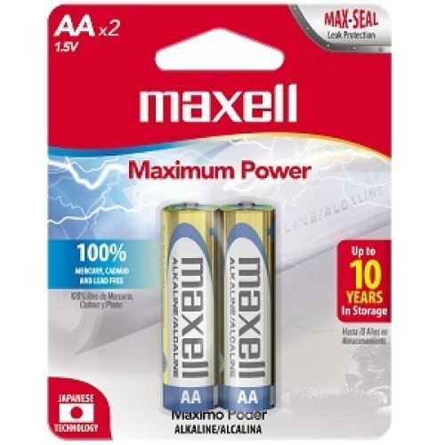 Pila Alcalina Maxell AA - Blister 2 unidades