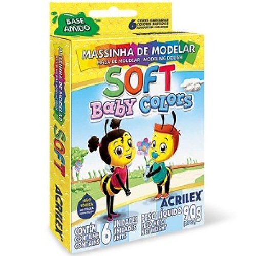 Masas para Moldear Acrilex Baby Colors +3 - 6 Colores