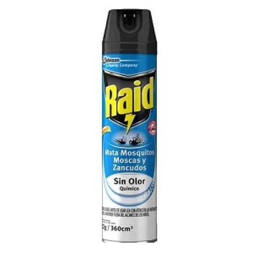 Insecticida Raid Moscas y Mosquitos Sin Olor - Aerosol 360cc