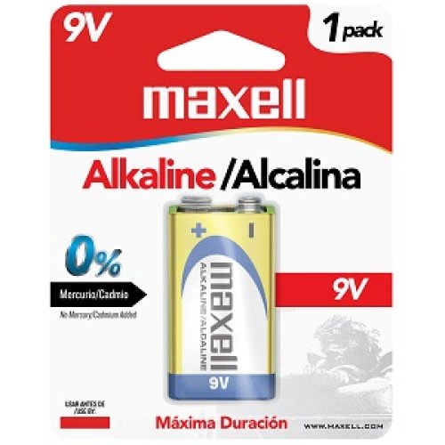 Batería Alcalina Maxell 9V - Blister 1 unidad