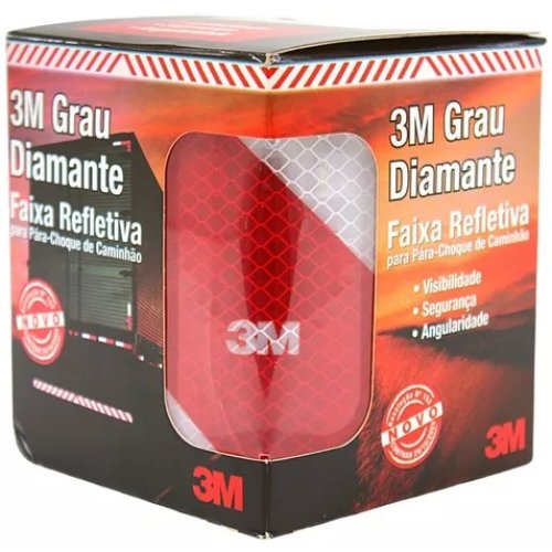 Cinta Reflectiva 3M Roja-Blanca Diagonal - 100mm x 2.4mt