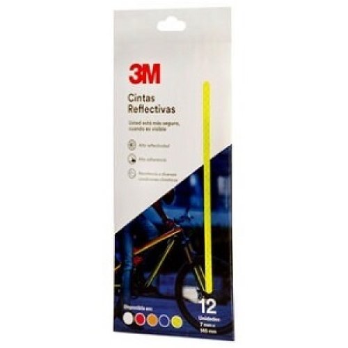 Tira Reflectiva 3M Amarilla 7mm x 145mm - 12 tiras