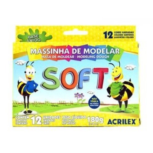 Plasticina Soft Acrilex 180gr - 12 Colores