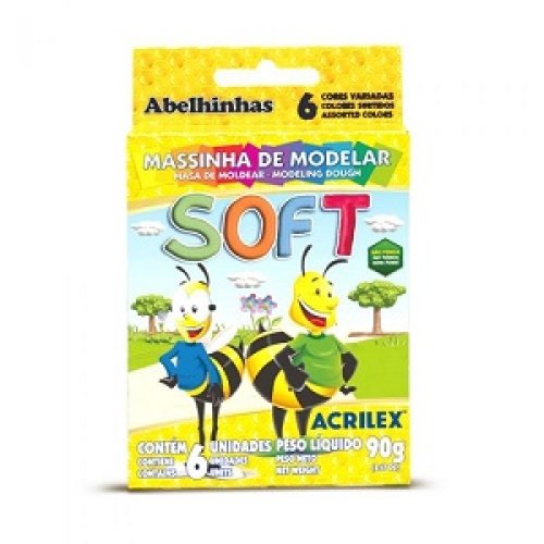 Plasticina Soft Acrilex 90gr - 6 Colores