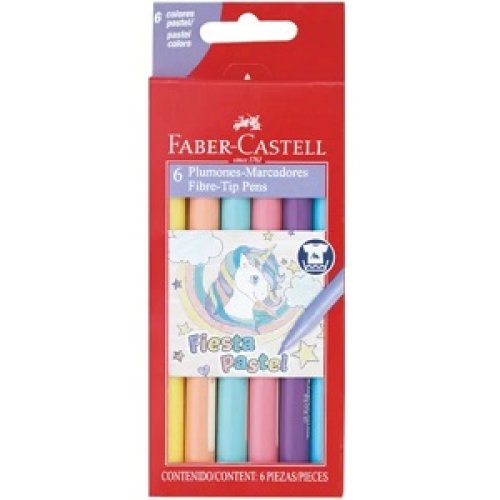 Plumones Faber Castell Pastel - 6 Colores